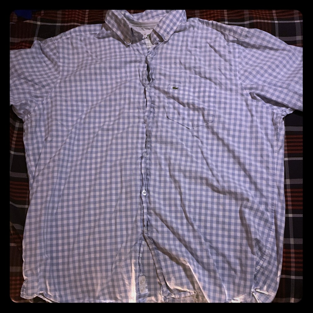 Blue/white checkered short sleeve Dress Shirt